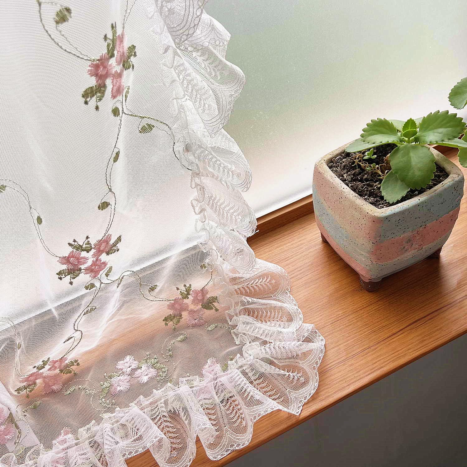 Elegant Floral Lace Balloon Curtains