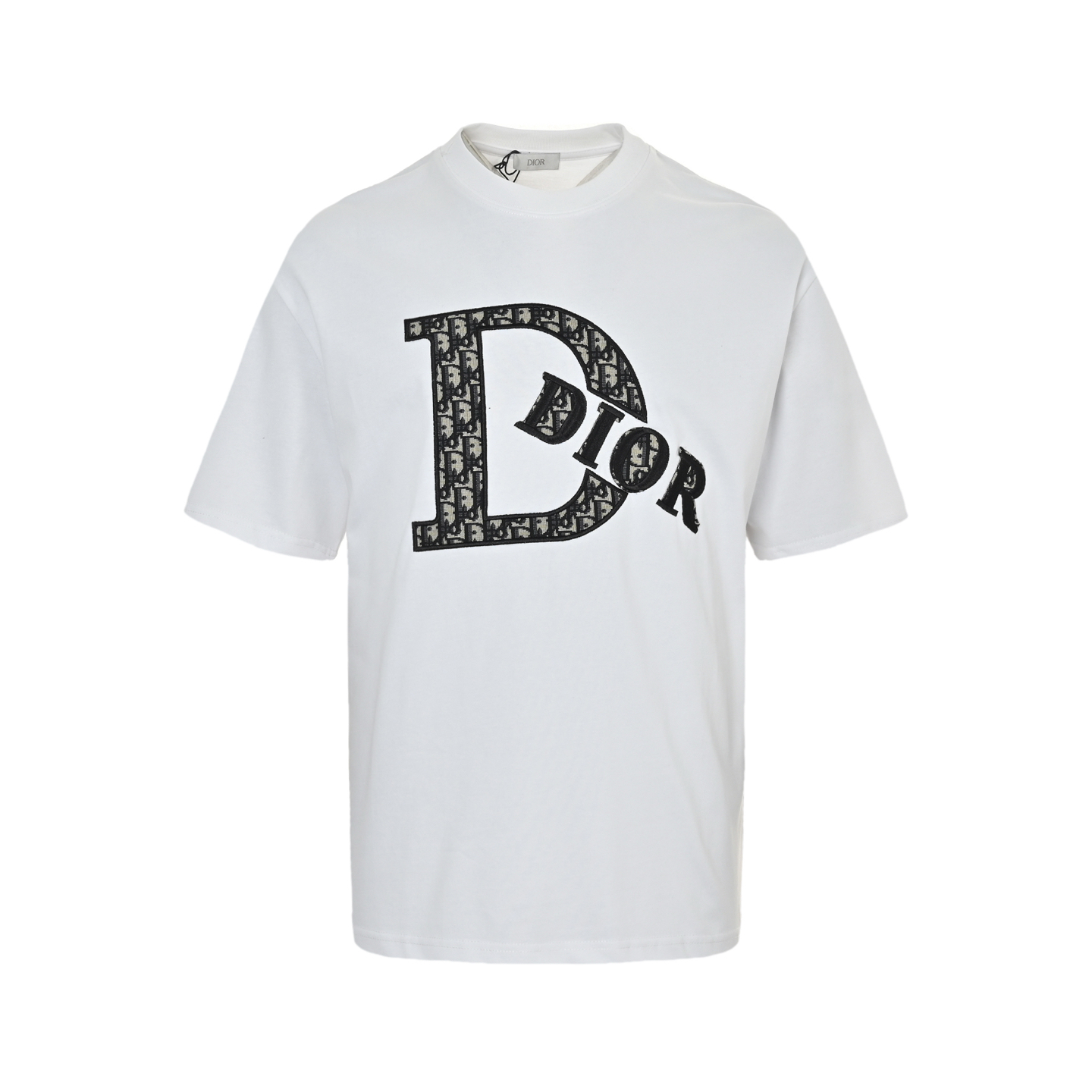 Dior monogram patch embroidered letter short sleeve