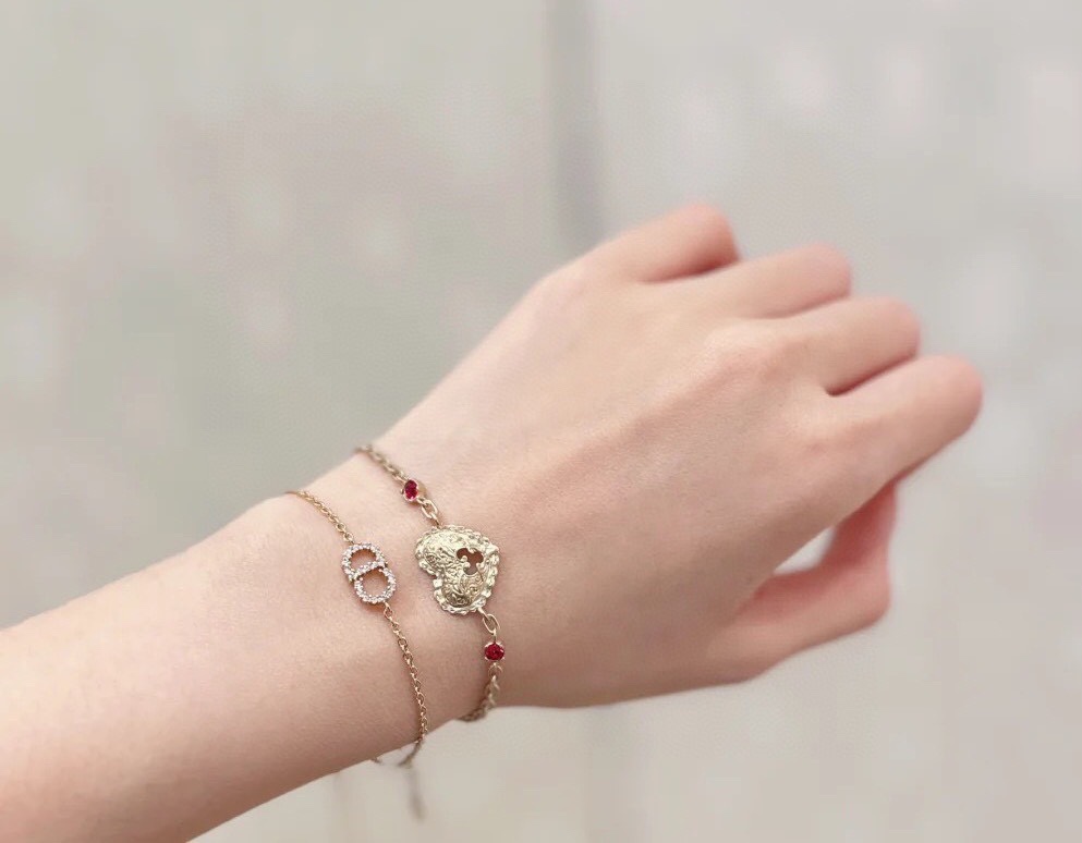 Dior embossed heart bracelet