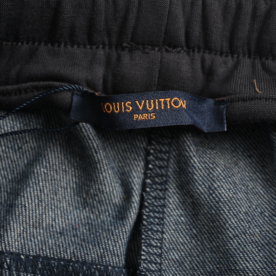 Louis Vuitton Printed Denim Patchwork Large Pocket Trousers
