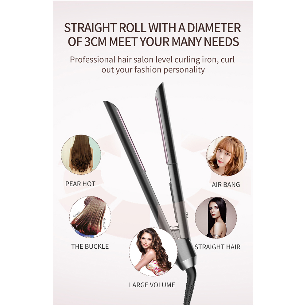 Flat Iron,Hair Straightener Curler 2 in 1,Ceramic Tourmaline Titanium Flat Iron for Hair Fast Heating-up Temp 265 to 450℉