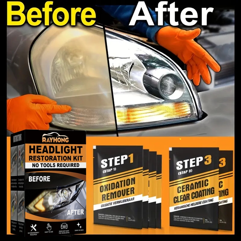Car Headlamp Lens Cleaning Kit