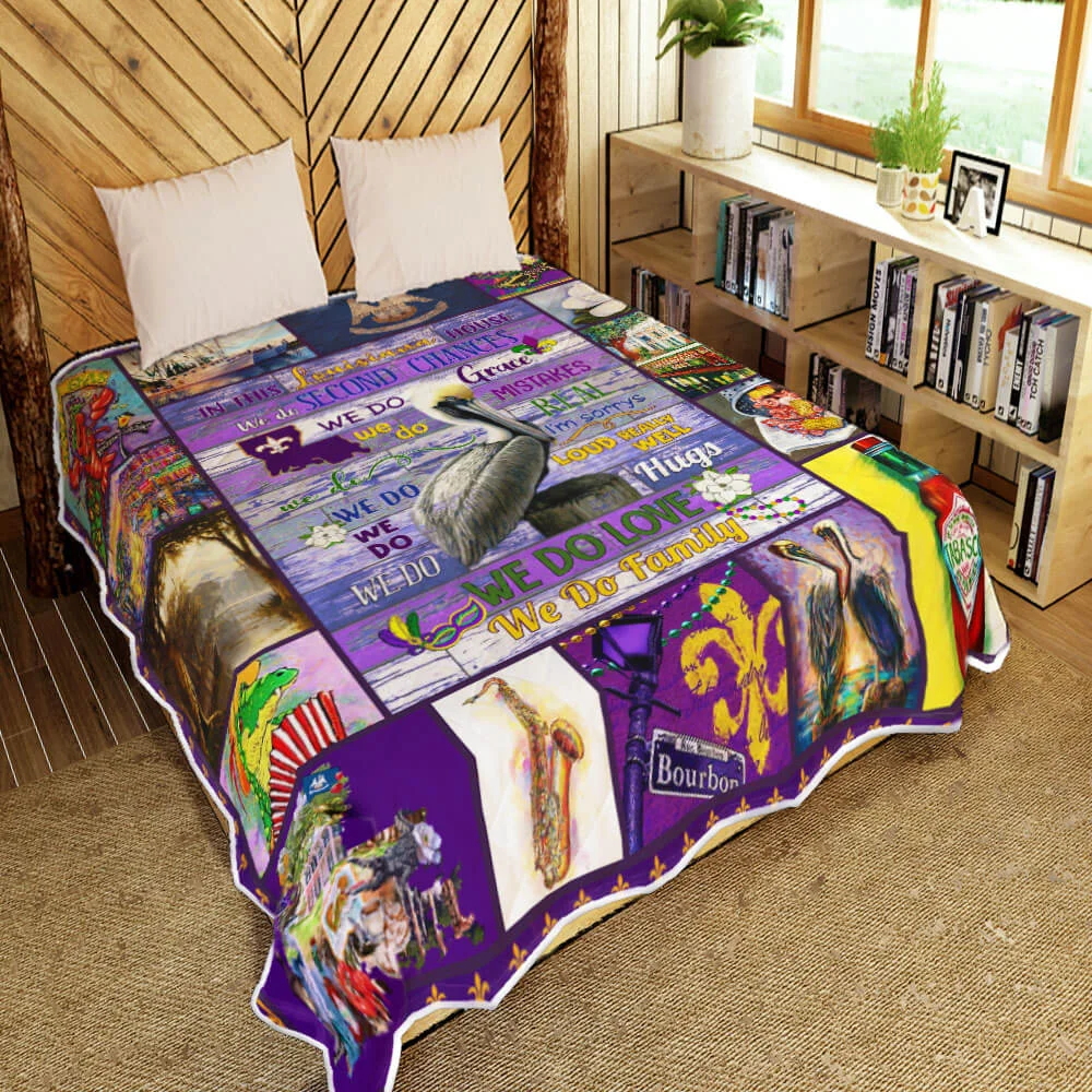 Louisiana House Quilt Blanket