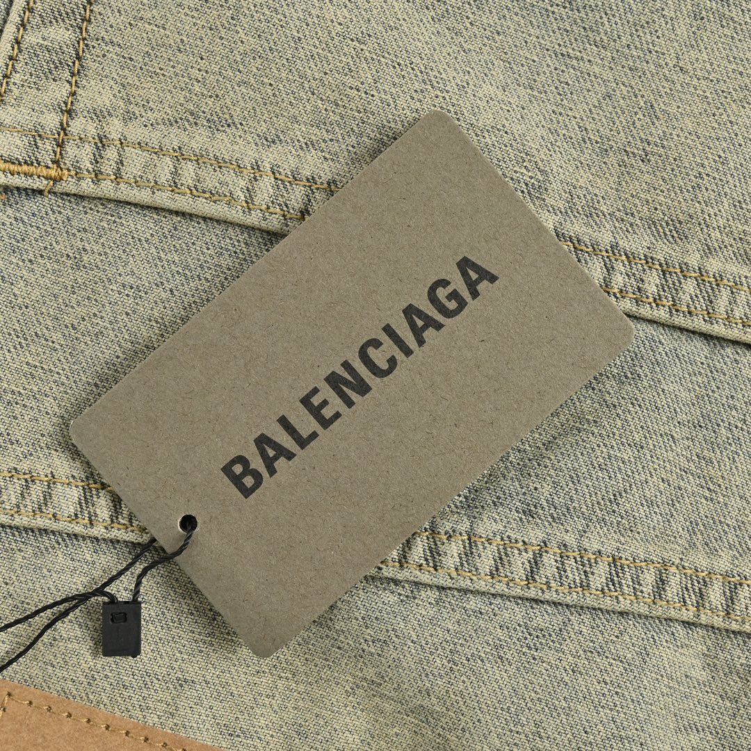 Balenciaga washed loose wide-leg distressed jeans