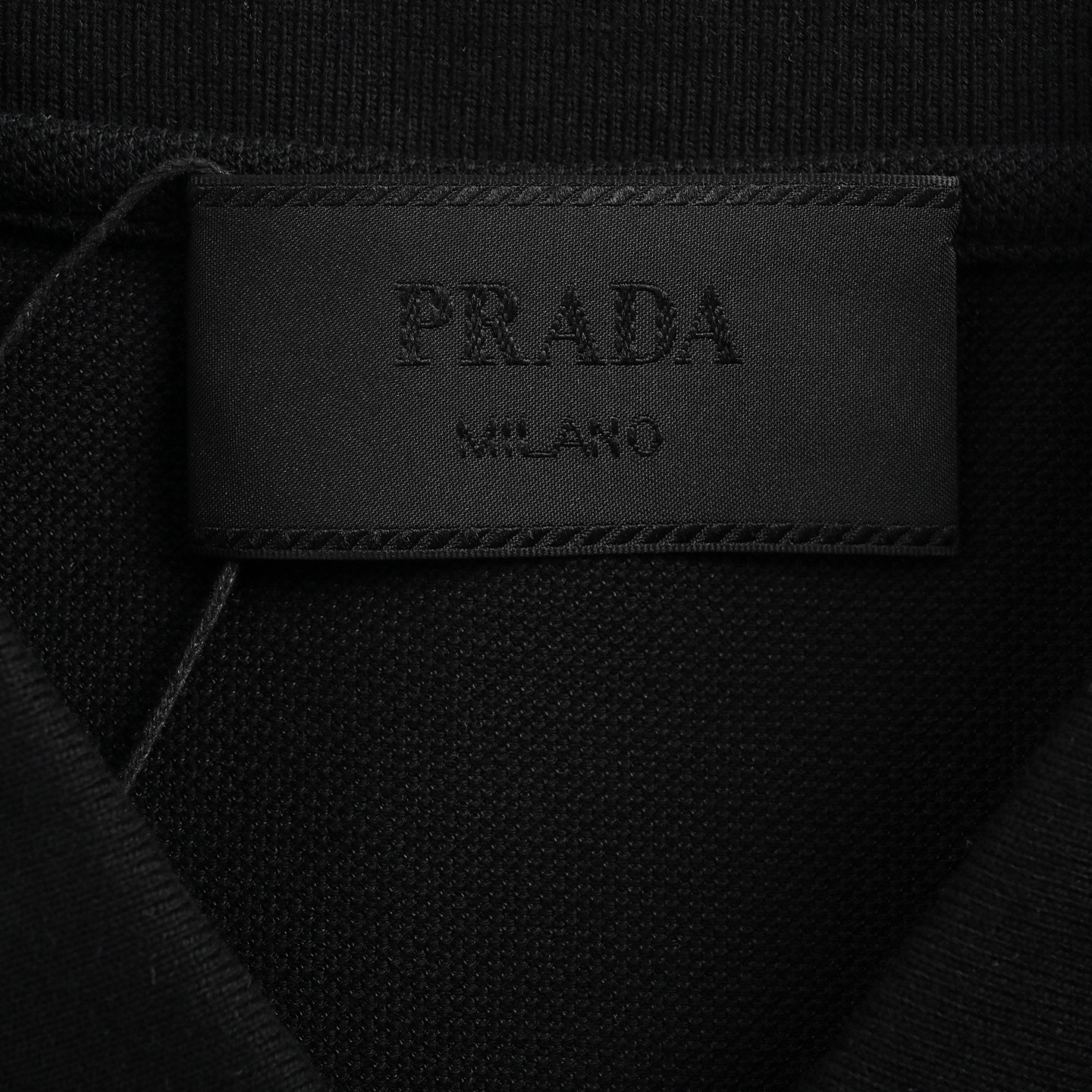 Prada 25ss triangle logo half zip polo short sleeve