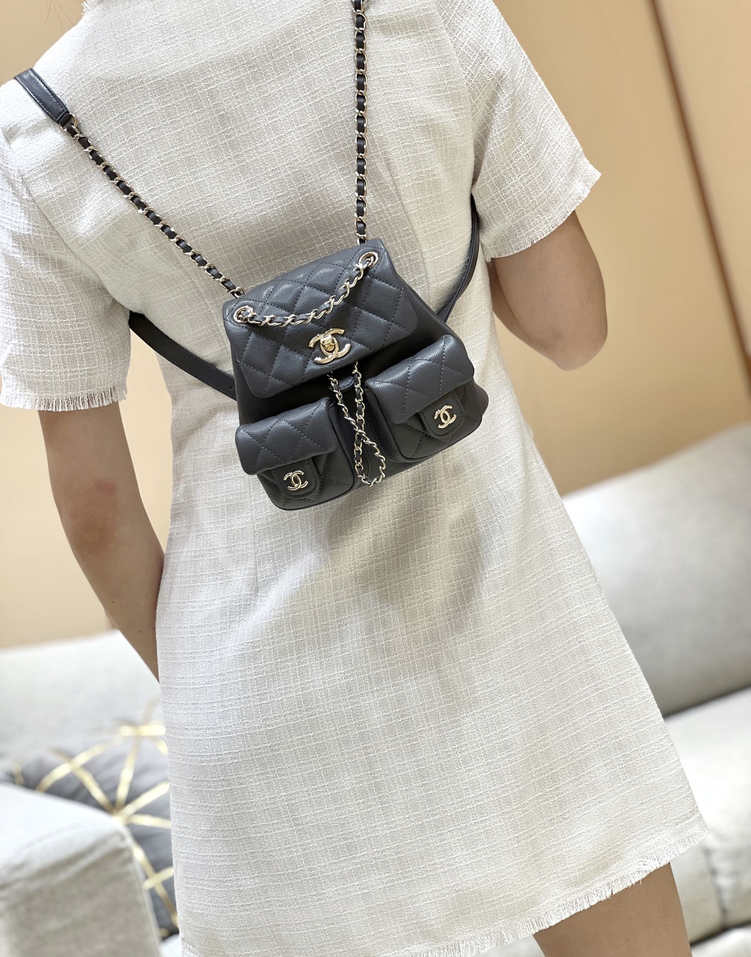 Chanel 24A duma double backpack 3787
