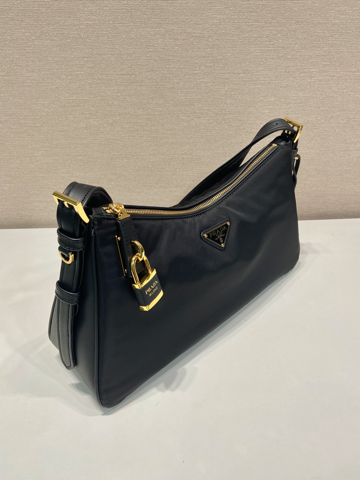 Prada Tessuto Locker nylon lock shoulder bag 1BC232