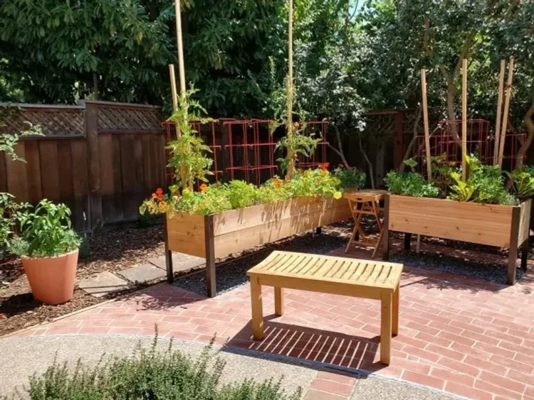 🌷2025B Clearance Sale 🔥8' X 2' x 4' Self-Watering Eco-Stained Elevated Planter Box+ Arch Trellis