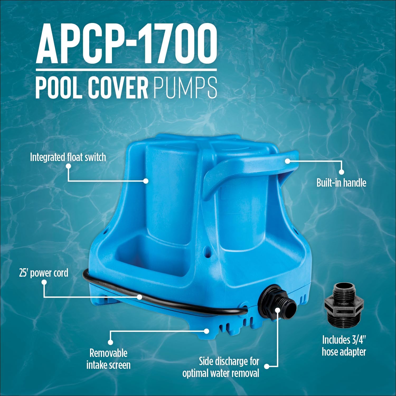 Little Giant 115-Volt 1/3 HP 1745 GPH Automatic Submersible Swimming Pool Cover Pump
