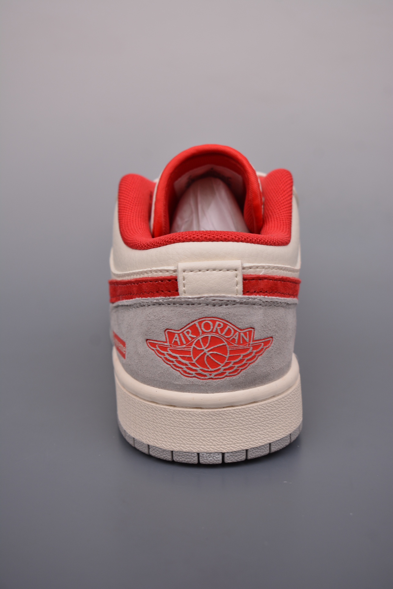 Supreme x Nike By You Air Jordan 1 Low OG Grey, Beige, White and Red SJ9950-024