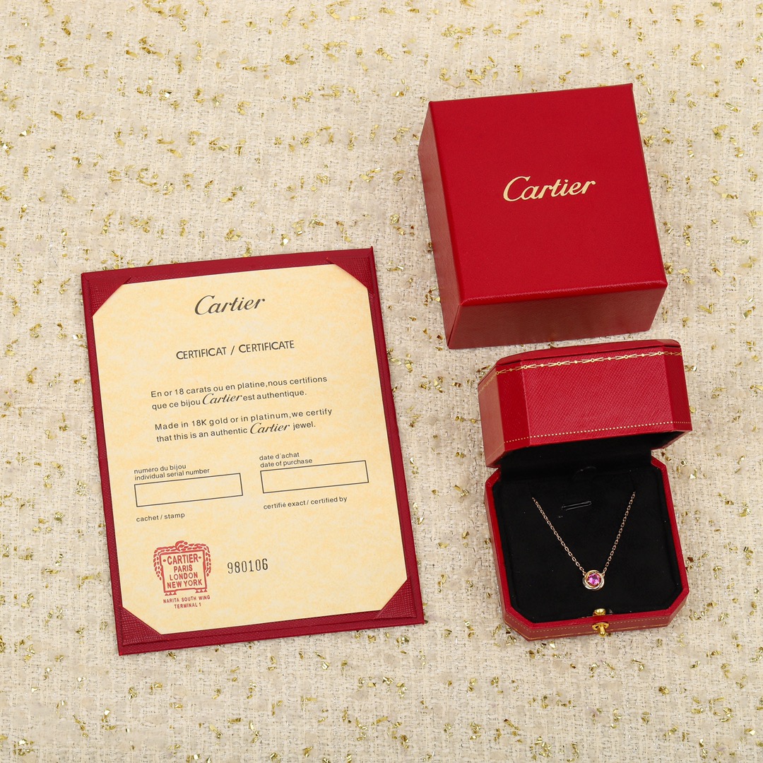 Cartier tricolor diamond necklace