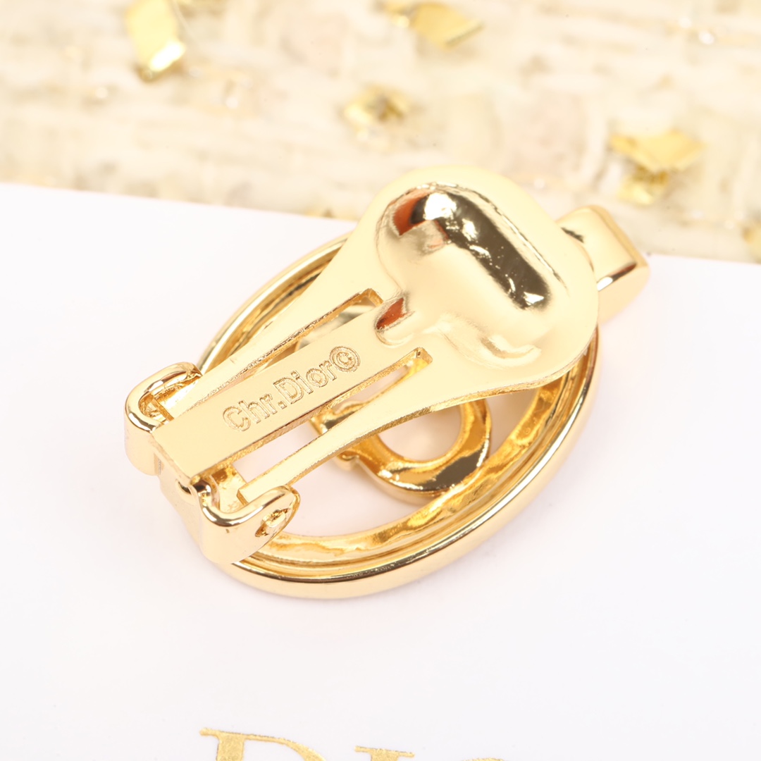 Dior oval diamond earrings