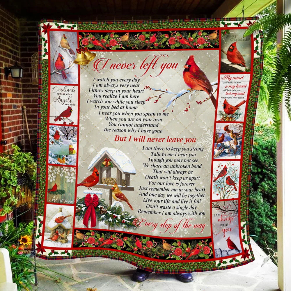 I Never Left You, Christmas Cardinal Quilt Blanket