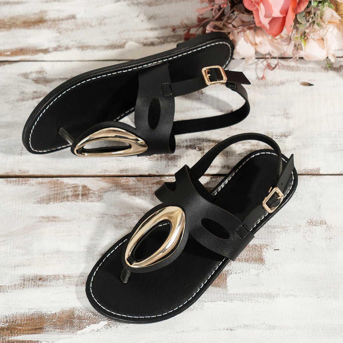 Women's All-match Casual Sandals with Metal Buckle