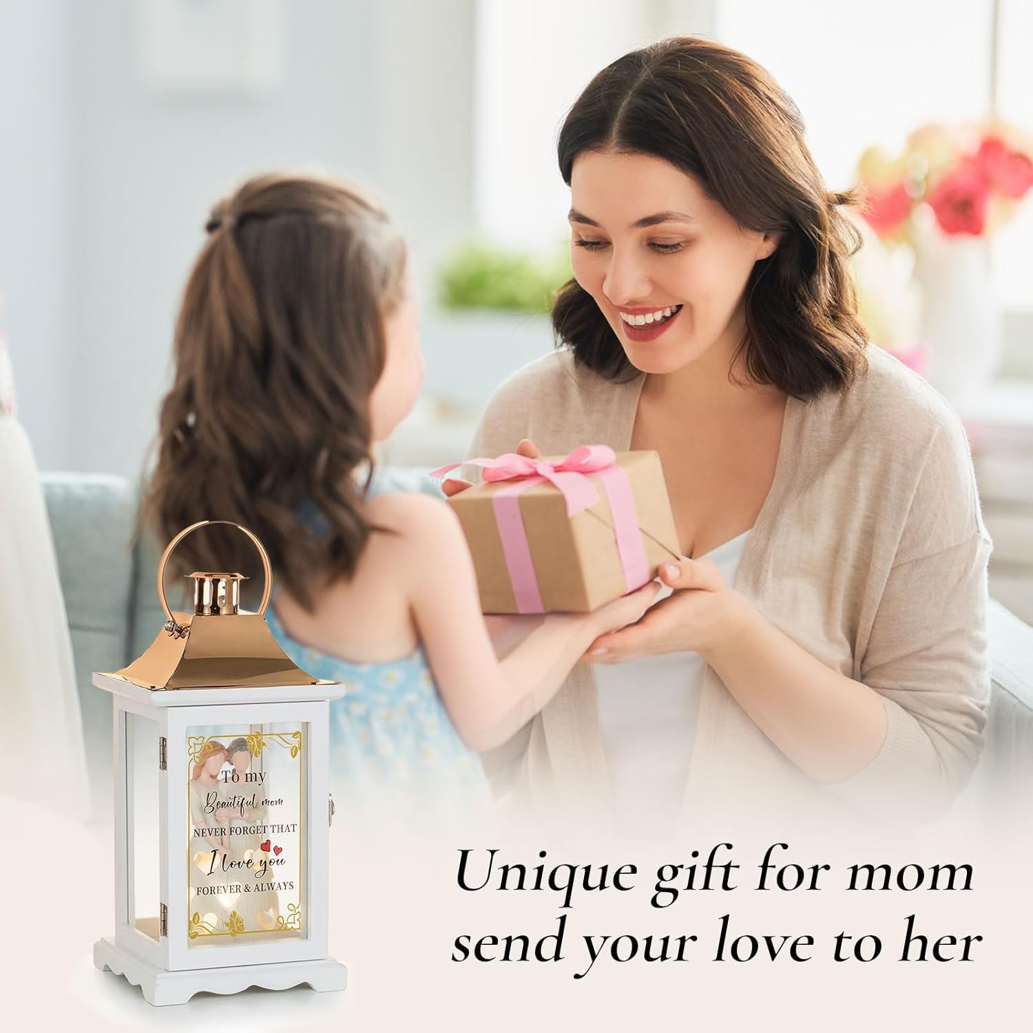 💖Mothers Gifts: Unique Decorative Lantern Sentimental Gift Ideas from Daughter Candle Holders Decor with Tealight