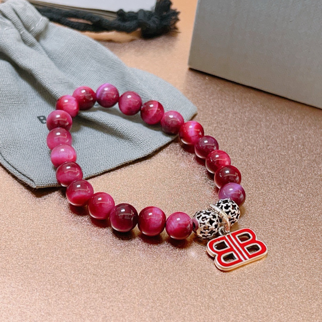Balenciaga Natural Tiger Eye Stone Bracelet
