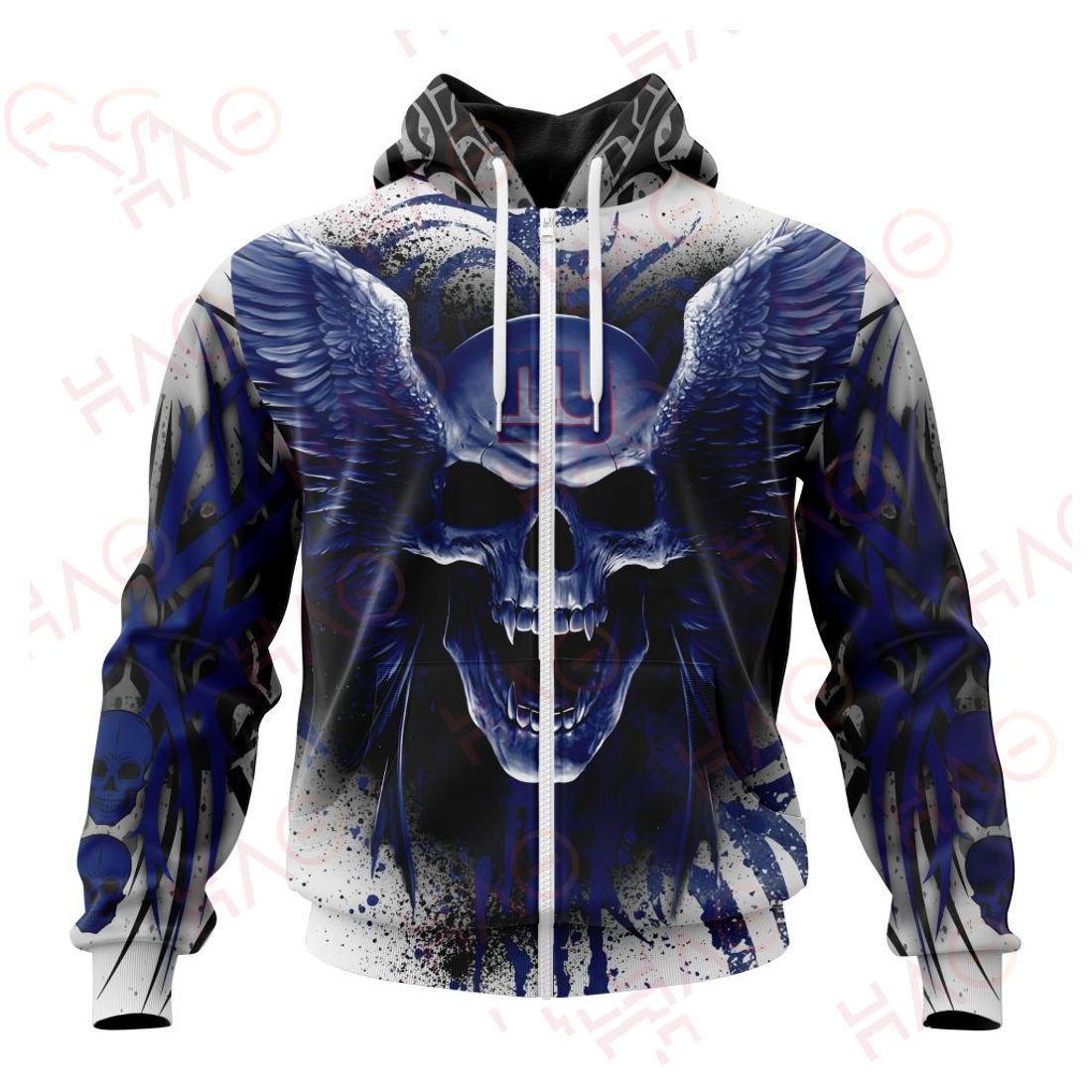 NEW YORK GIANTS 3D HOODIE SKULL ART