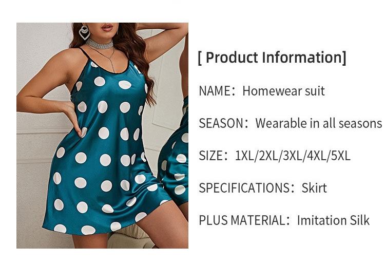 Plus Size Women's Sexy Silk Spotted Sleeveless Dress