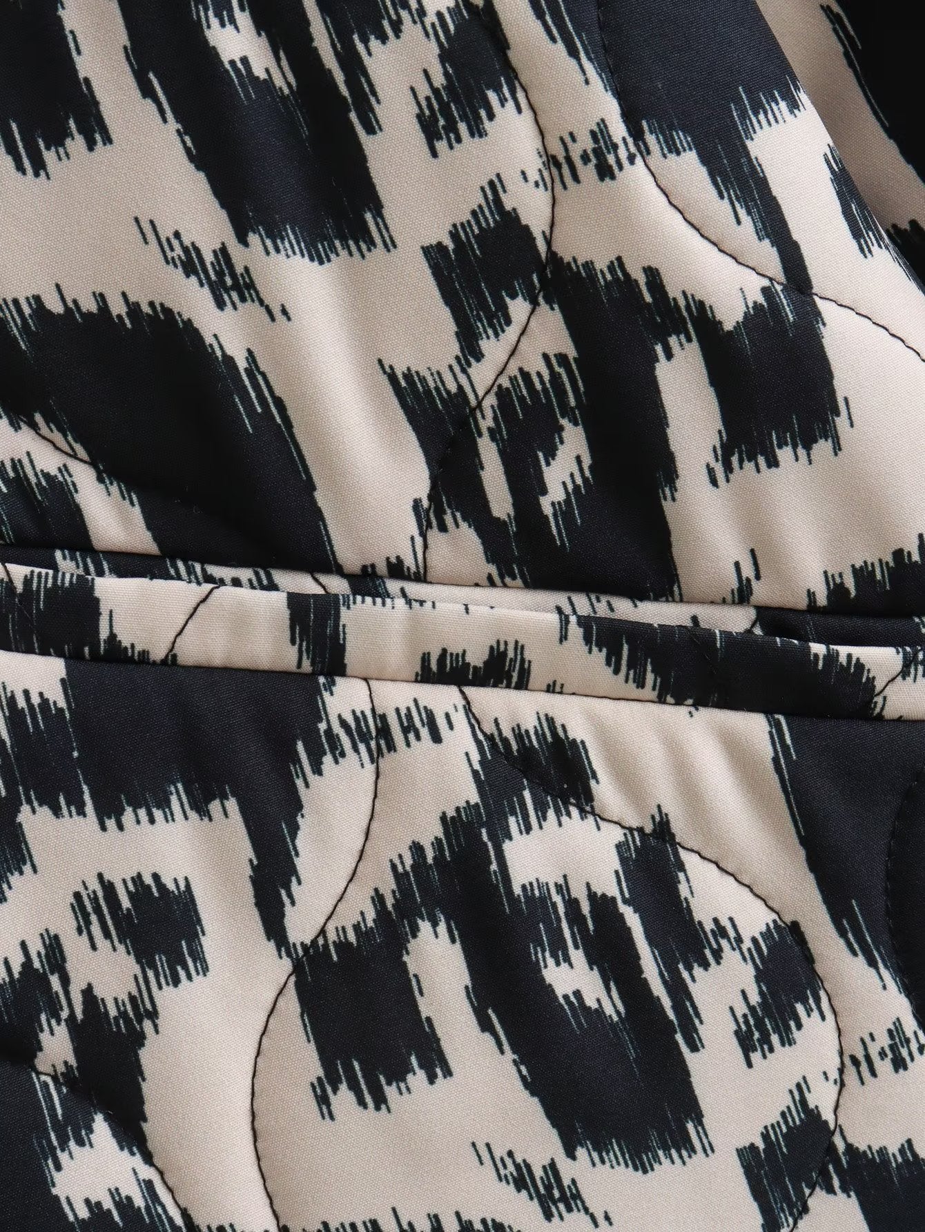Autumn Winter Collarless Animal Print Loose Cotton Coat Jacket Coat Women