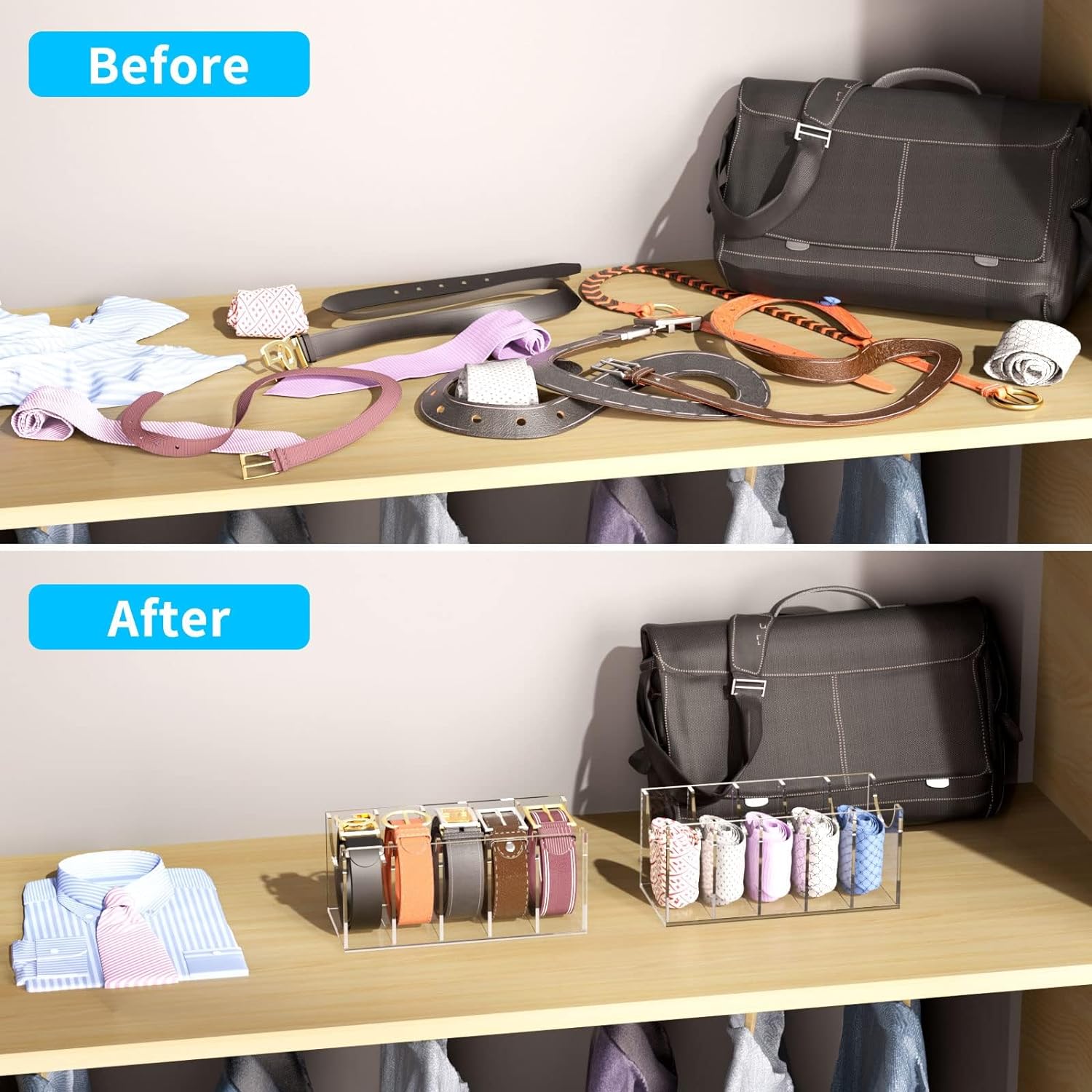 🤩Acrylic Belt Storage Holder for The Closet