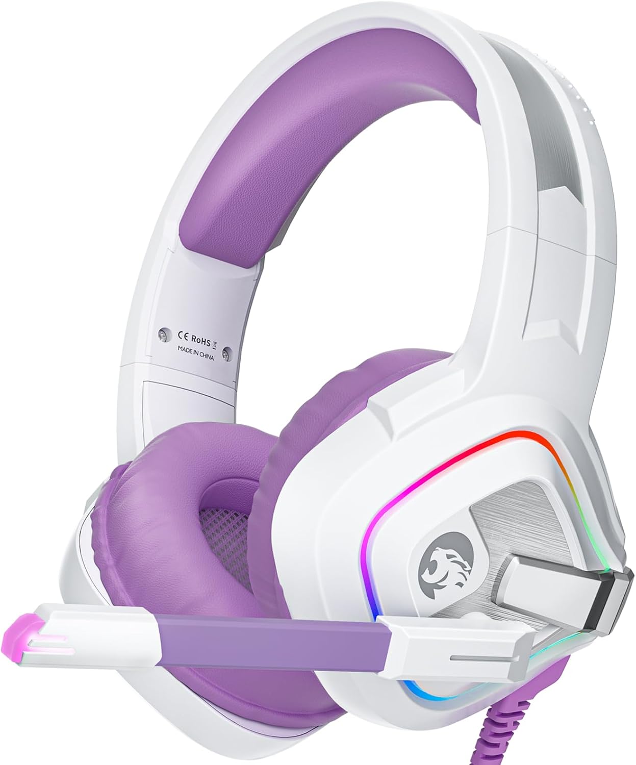 ZIUMIER Z66 Gaming Headset, Wired, Over-Ear, Noise Cancelling Mic, RGB Light, Stereo Surround Sound, Compatible with PS4, PS5, Xbox One, Laptop (Green)