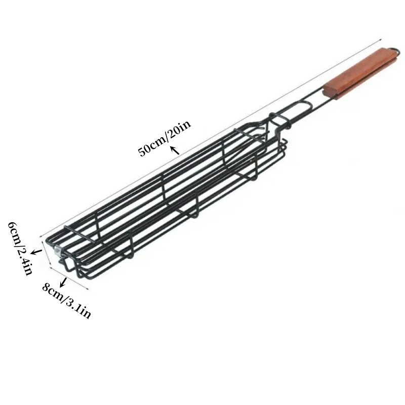 👍Last Day Promotion 60% OFF💥 BBQ Grill Baskets With Wooden Handl