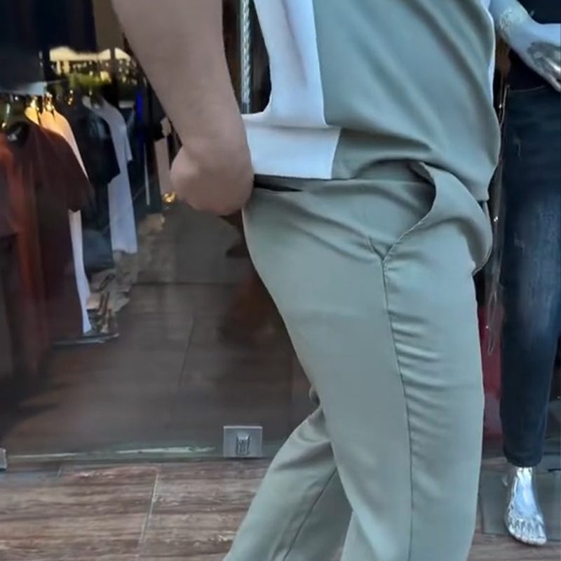 Men's Casual Crew Neck Top and Pants Set