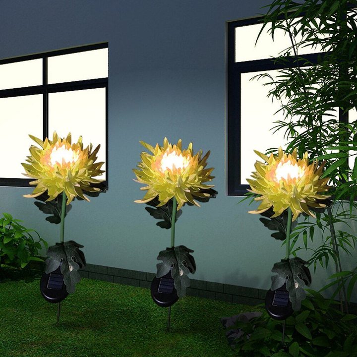(🔥Last Day Clearance Sale-SAVE 50% OFF) Artificial Chrysanthemum Solar Garden Stake Lights-BUY 2 SETS FREE SHIPPING
