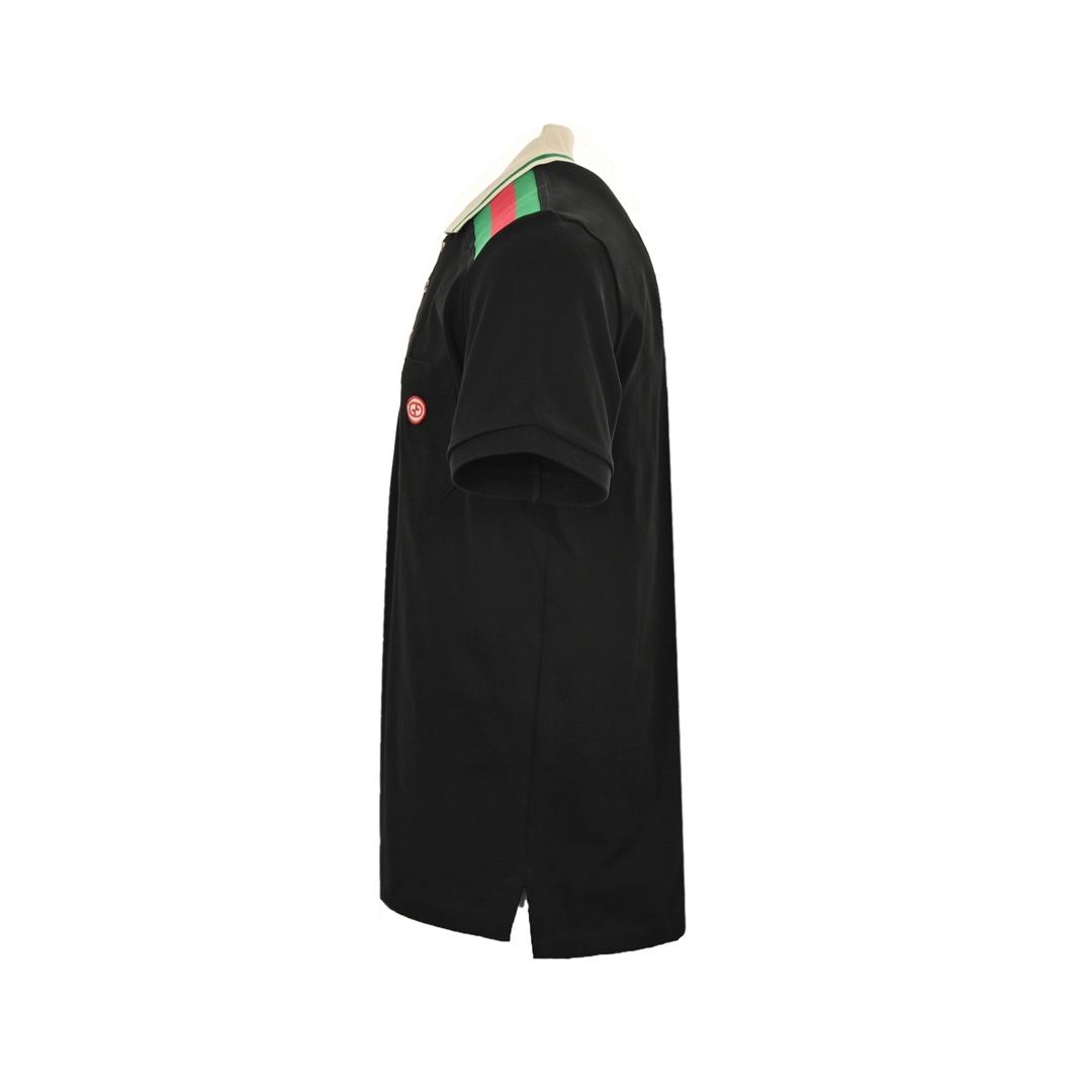 Gucci 24ss shoulder red and green ribbon Polo short sleeve