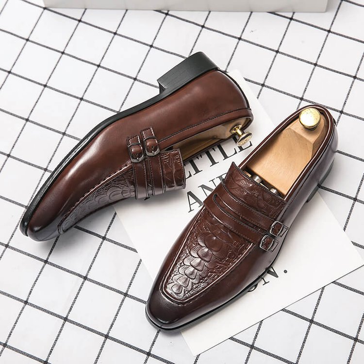 Men's Embossed Leather Loafers
