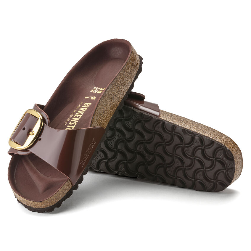 Madrid Big Buckle Natural Leather Patent B-81932