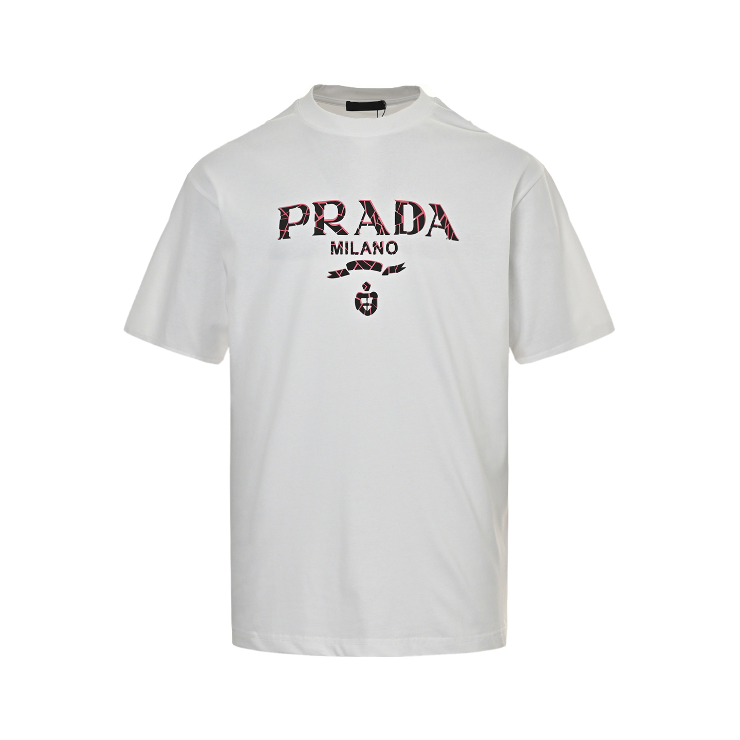 Prada 25ss cracked logo print short sleeves