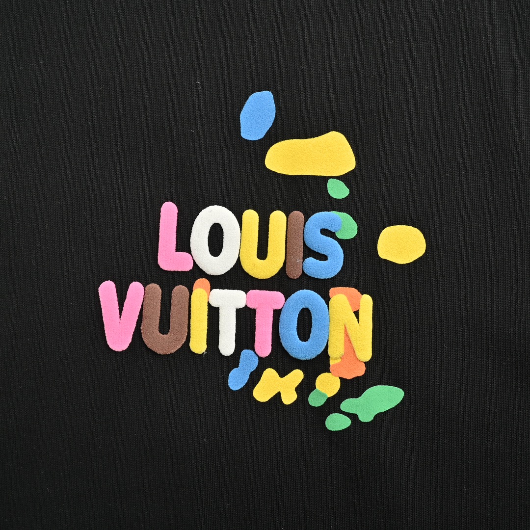 Louis Vuitton 24ss rainbow logo 3D foam print short sleeves