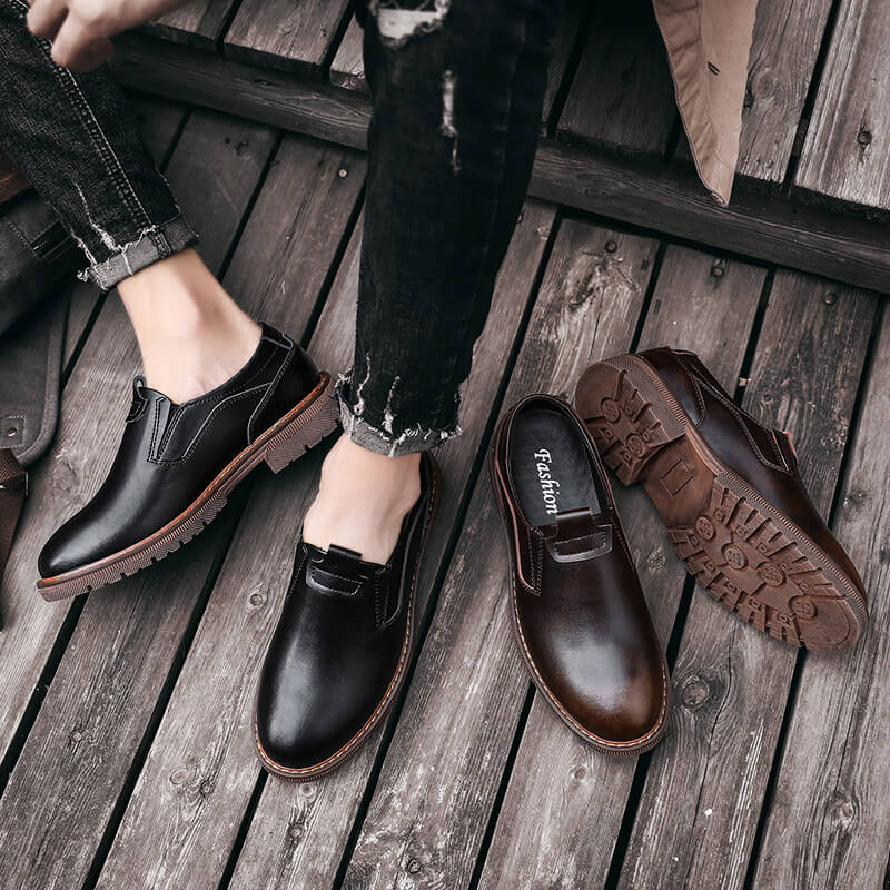 Men's Genuine Leather Slip-On Loafers