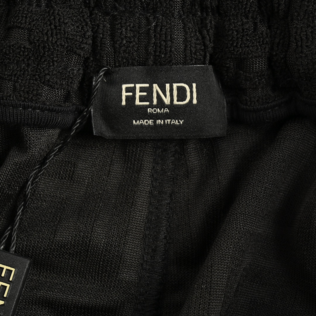 Fendi 24ss full print double F embossed jacquard suit shorts