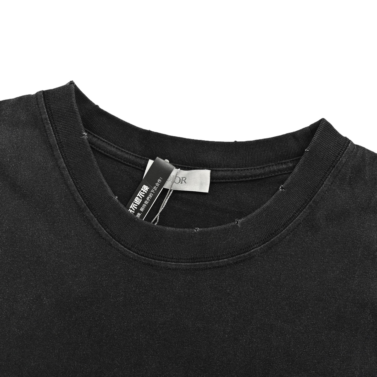 Dior small D embroidery destroyed splicing short sleeve