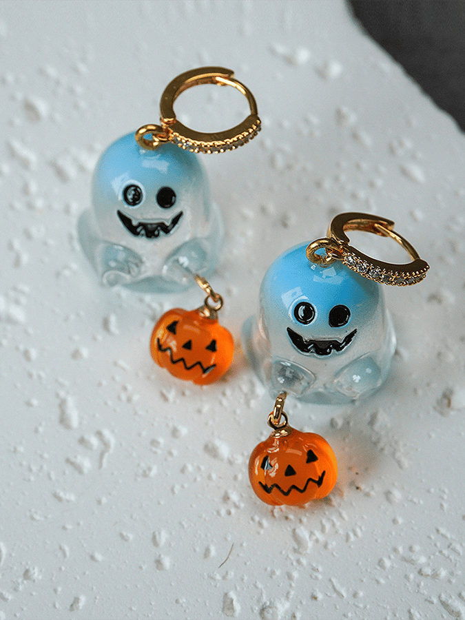 Halloween Ghost Diamond Earrings