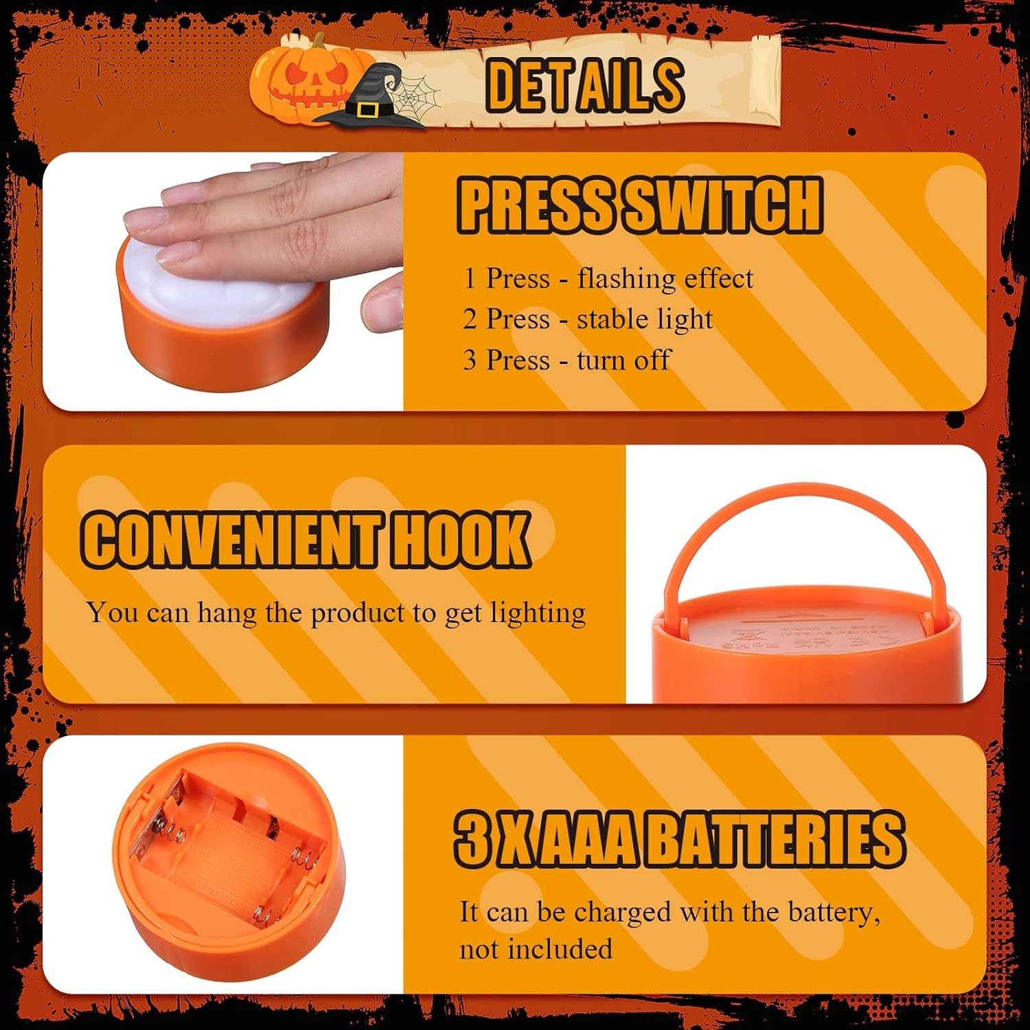 🔥Last Day 50% OFF🔥6-Pack LED Flameless Jack-O-Lanterns