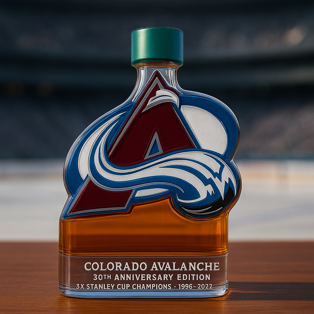 Colorado Avalanche 30th Anniversary Whiskey Bottle