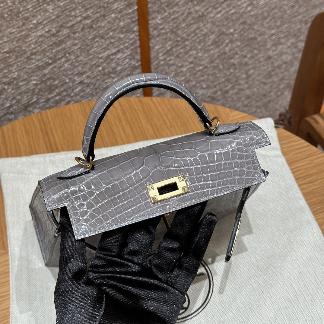 Hermes mini kelly 2 0VGris Ciment handbag (handmade to order)