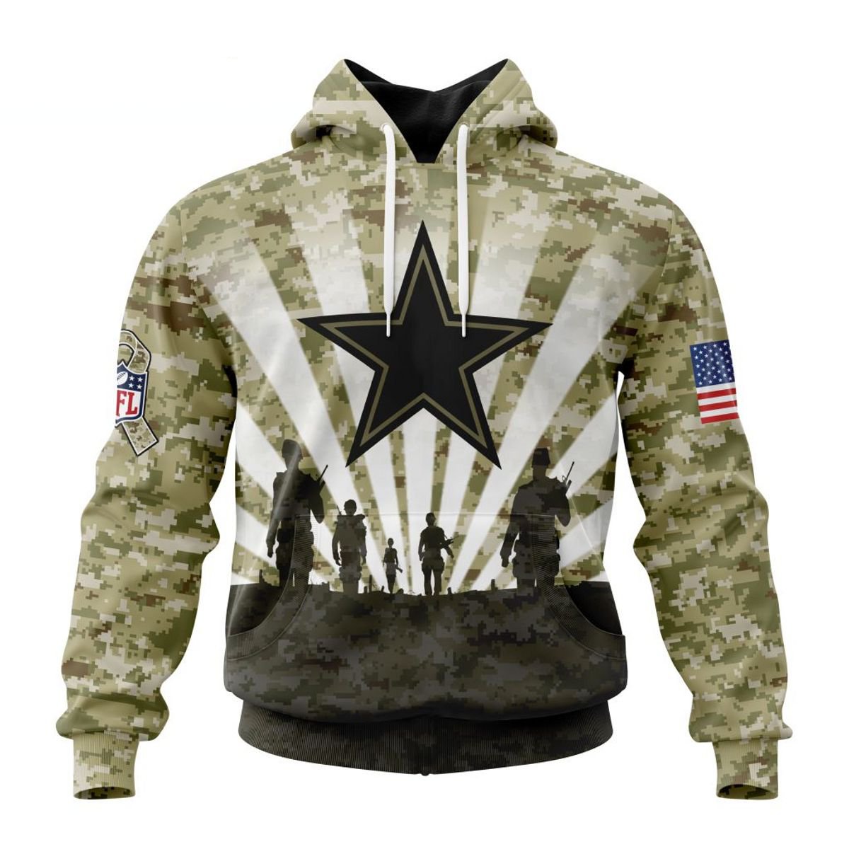 DALLAS COWBOYS 3D HOODIE HONOR VETERANS