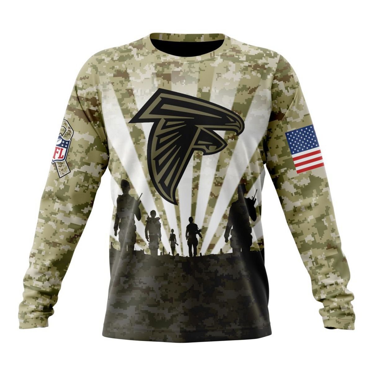 ATLANTA FALCONS 3D HOODIE HONOR VETERANS