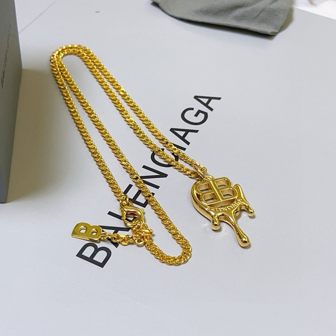Balenciaga BB gold necklace
