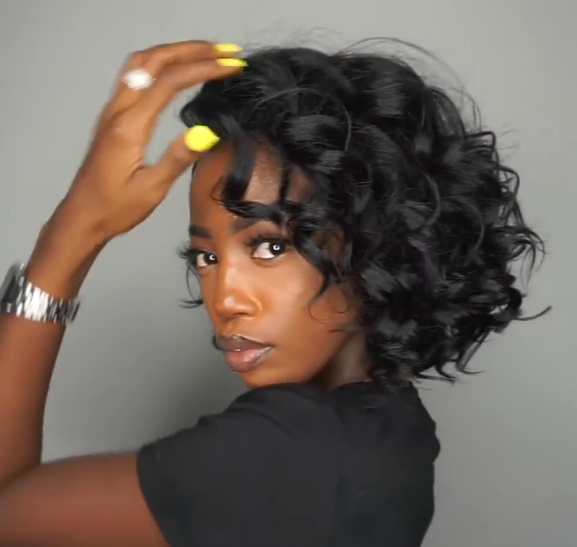 New Basic Cap Short Curly Bob