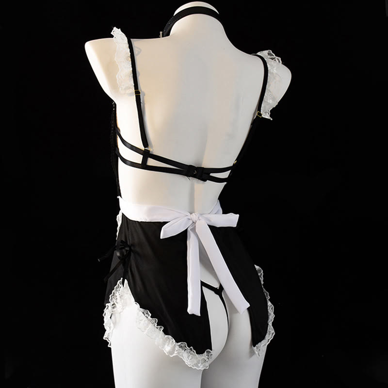 Cosplay Maid Lace Lace-up Lingerie Dress