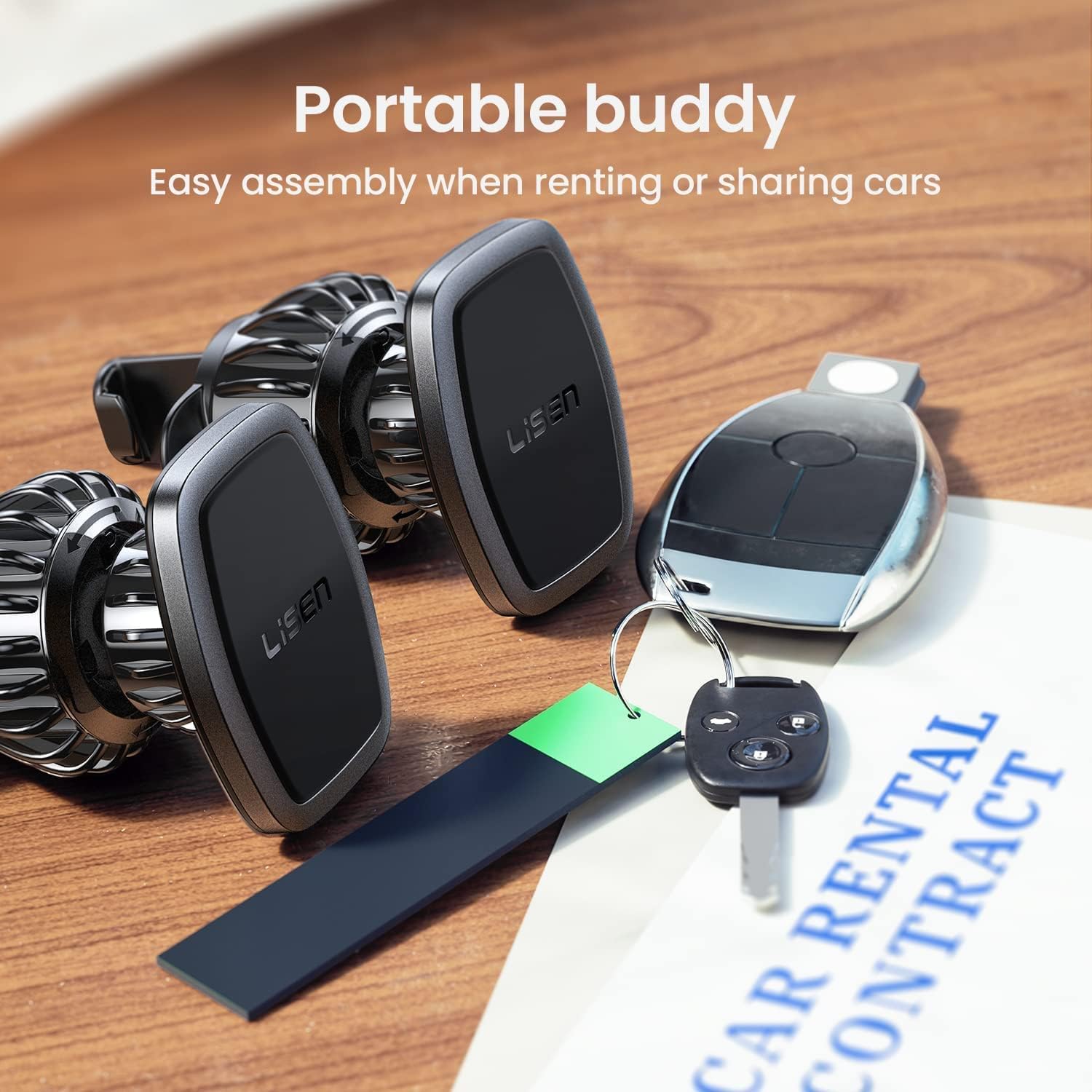 LISEN 2 Pack Magnetic Phone Holder for Your Car Mount 6 Military Magnets Car Phone Holder Mount Vent Cell Phone Holdeer Mount Vent Cell Phone Holder (20X Powerful: Gold)