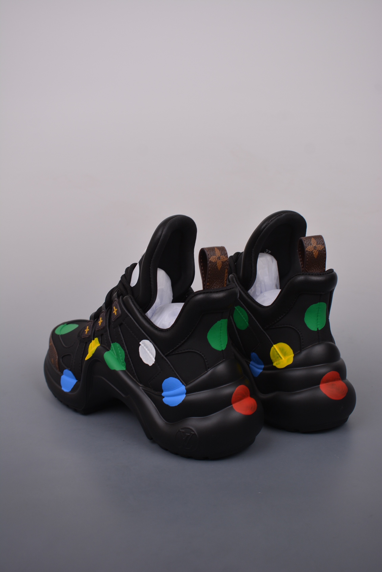Louis Vuitton Archlight Sneakers Black Brown Rainbow Dots