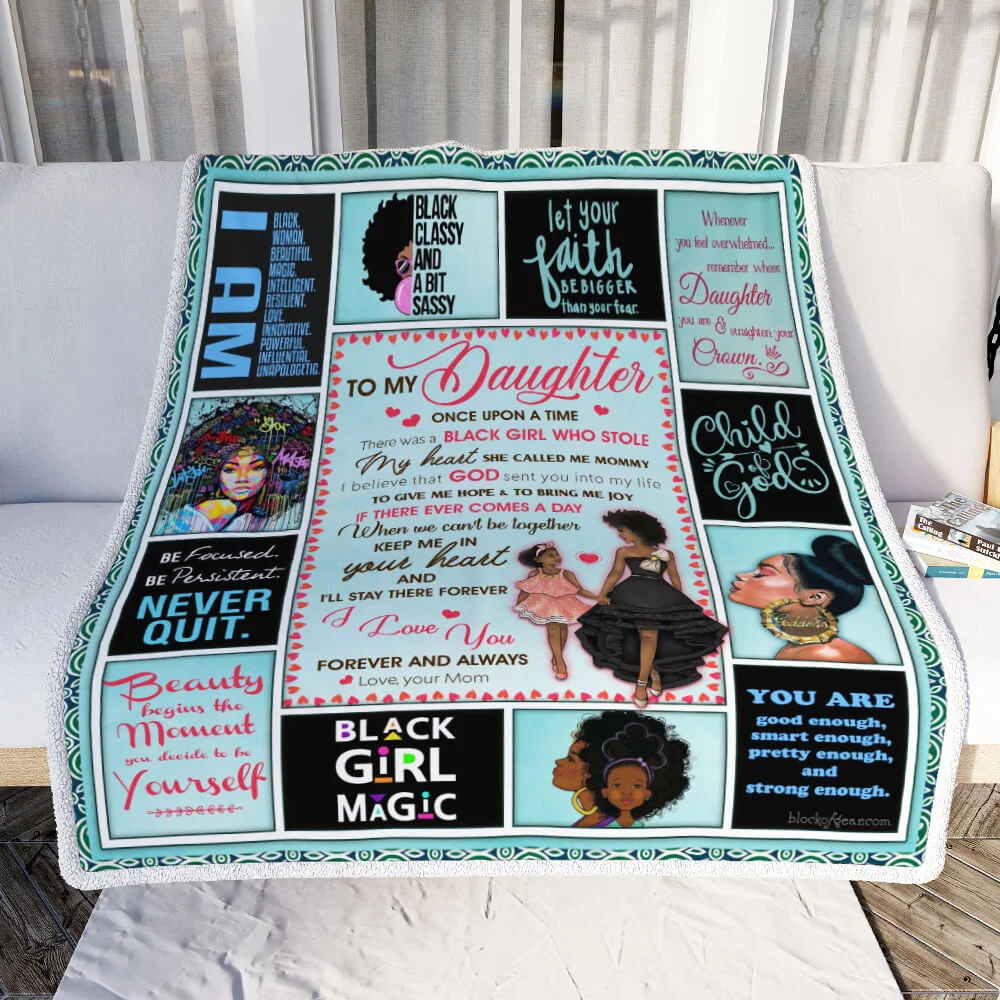 To My Daughter,There Was A Black Girl Who Stole My Heart, Love Mom, Black Woman Sofa Throw Blanket