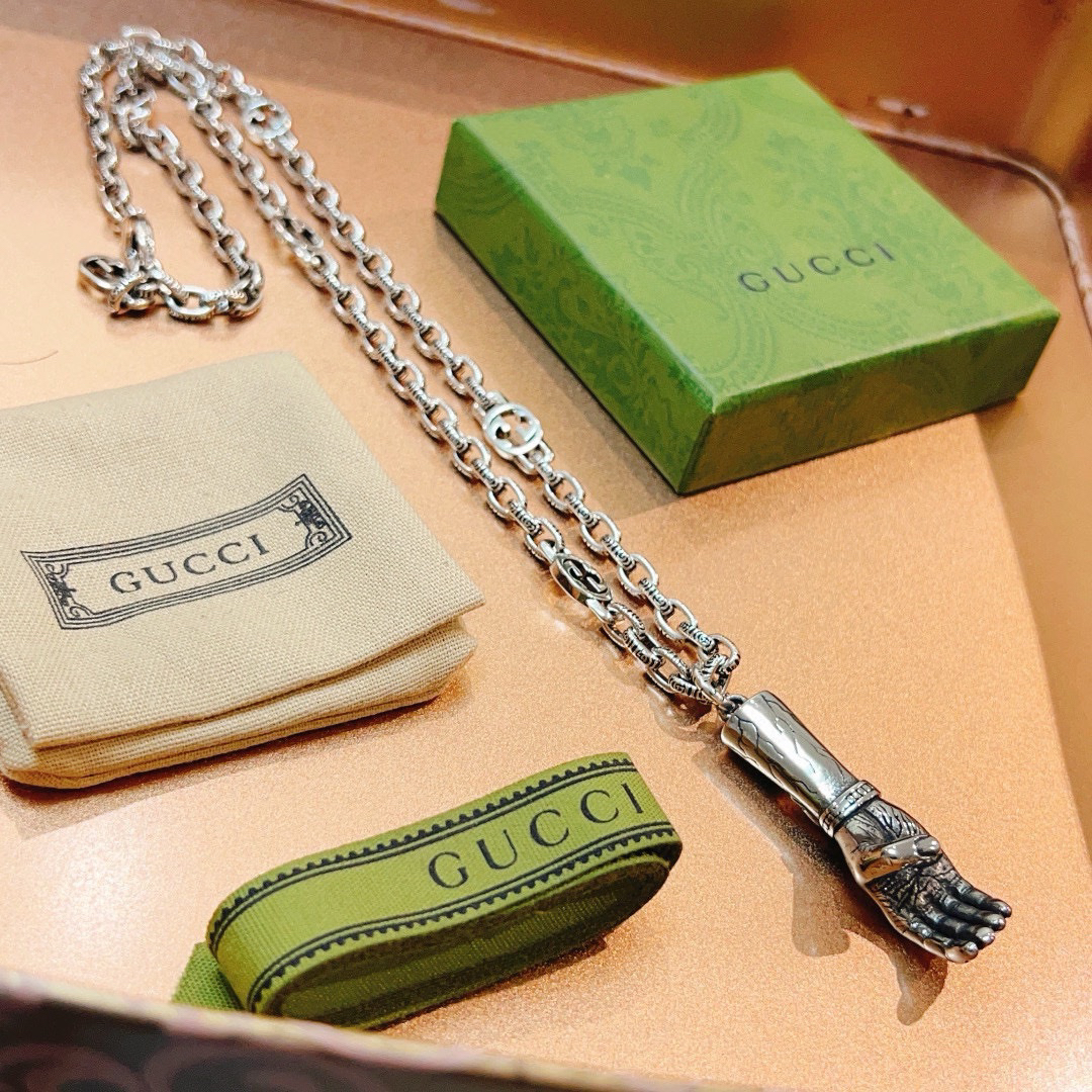 Gucci Anger Forest Series Sacred Hands Vintage Chain Necklace