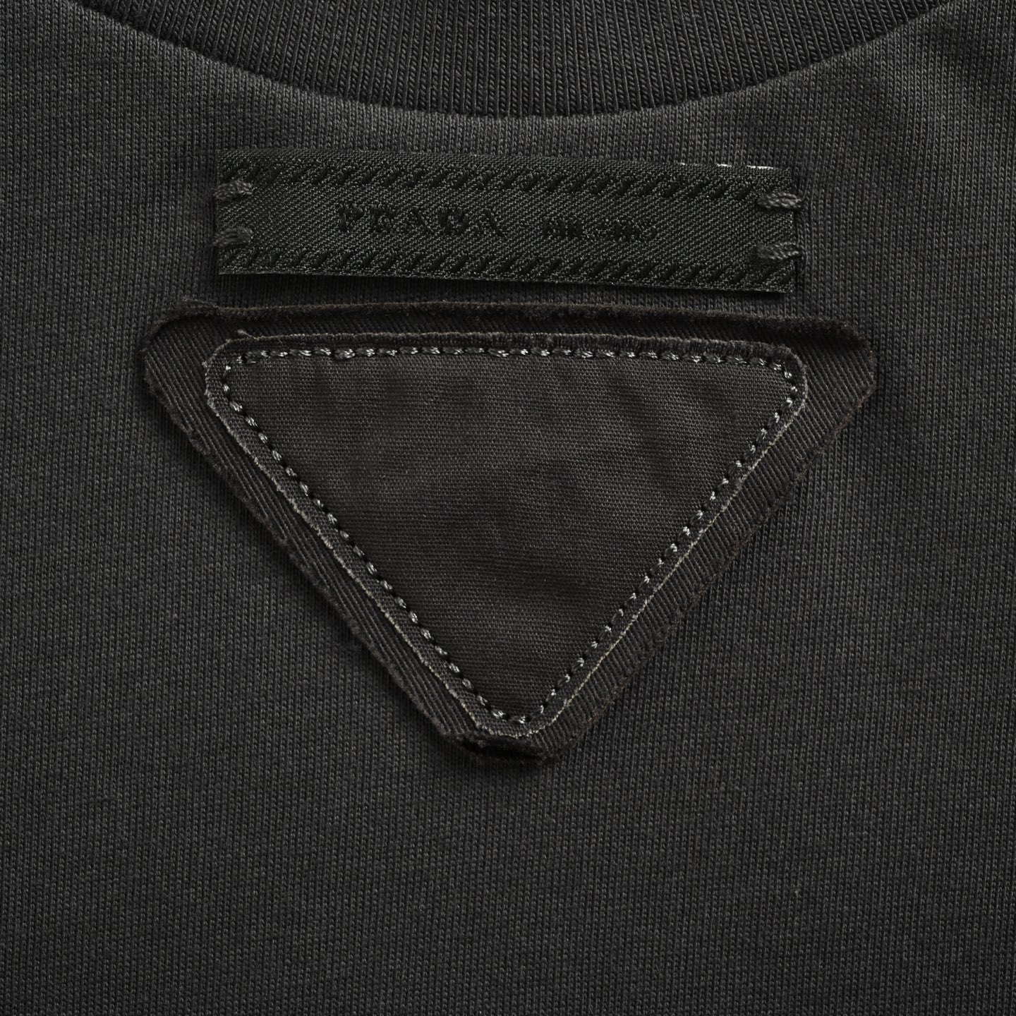 Prada 25Fw laser-burned triangle logo long-sleeved T-shirt